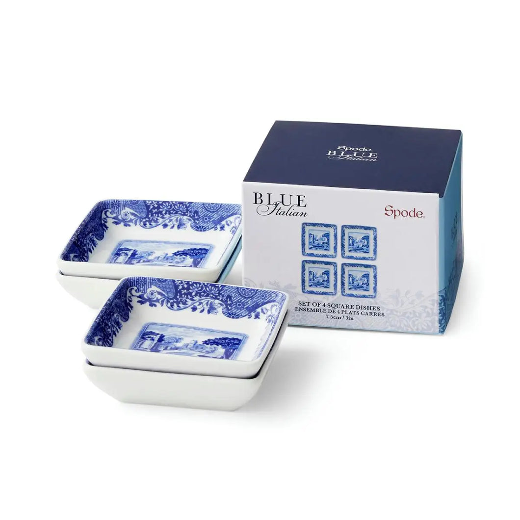 Spode Blue Italian - Set of 4 Square Dishes