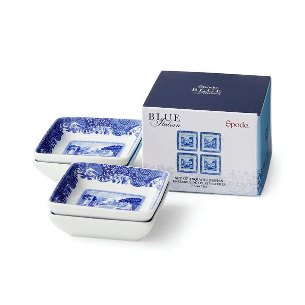 Spode Blue Italian - Set of 4 Square Dishes