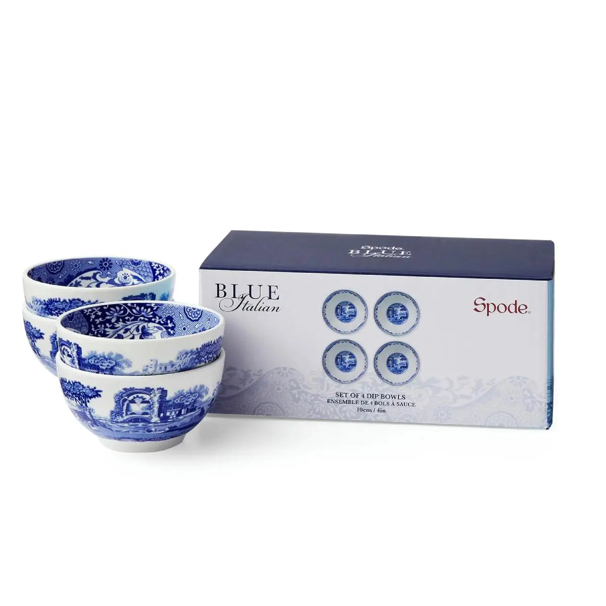 Spode Blue Italian Dip Bowls 4", Set of 4