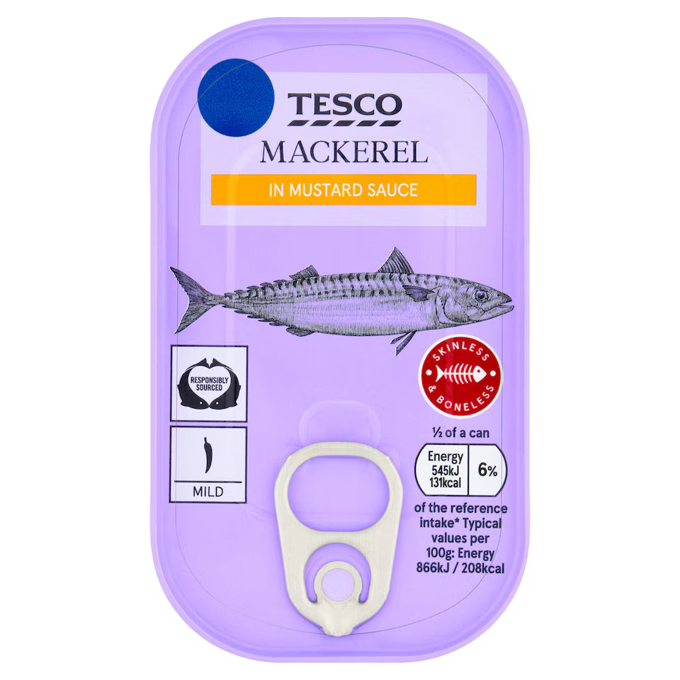 Tesco Mackerel in Mustard, 125g
