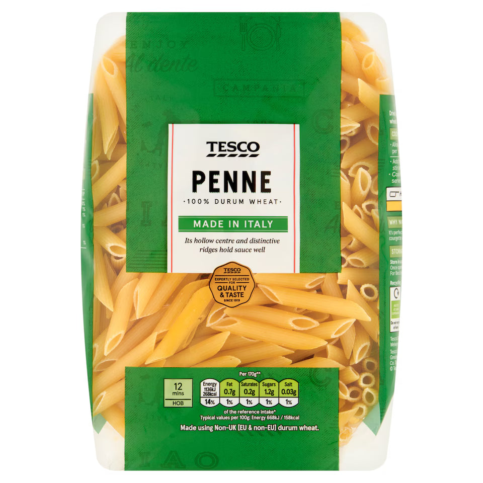 Tesco Penne Pasta Quills, 1kg