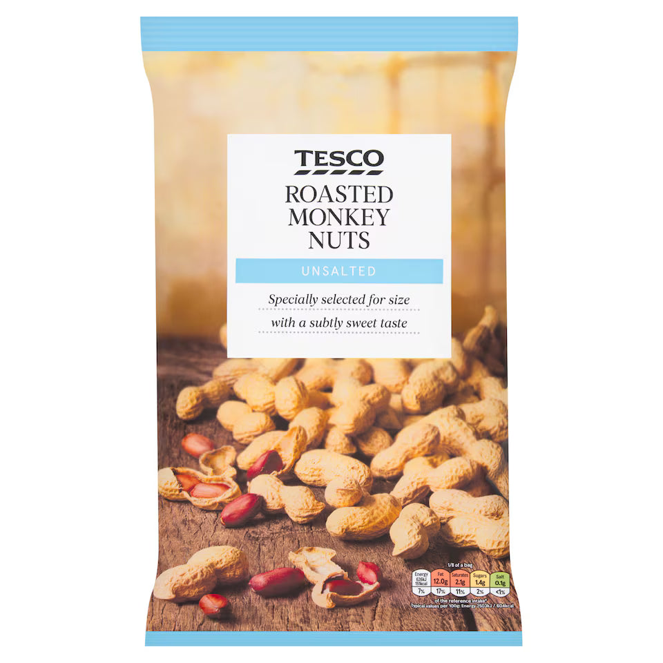 Tesco Unsalted Roasted Monkey Nuts, 300g