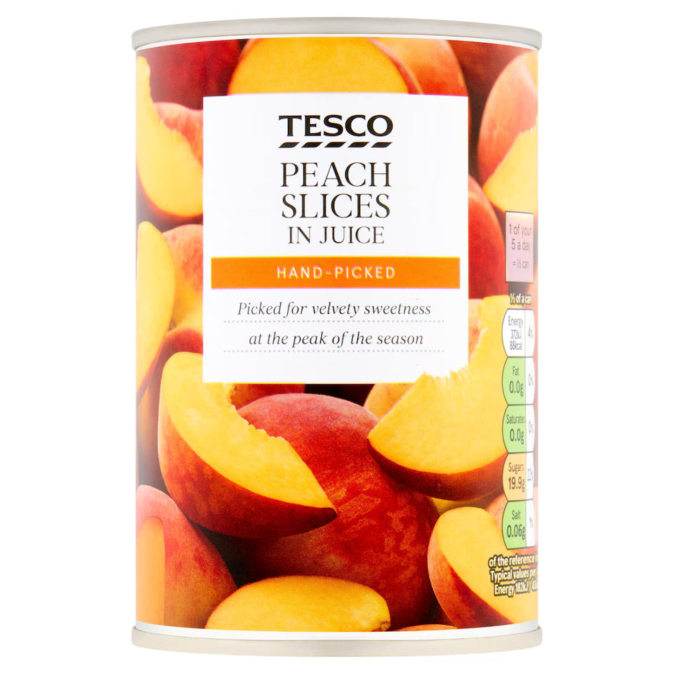 Tesco Peach Slices In Juice, 410g