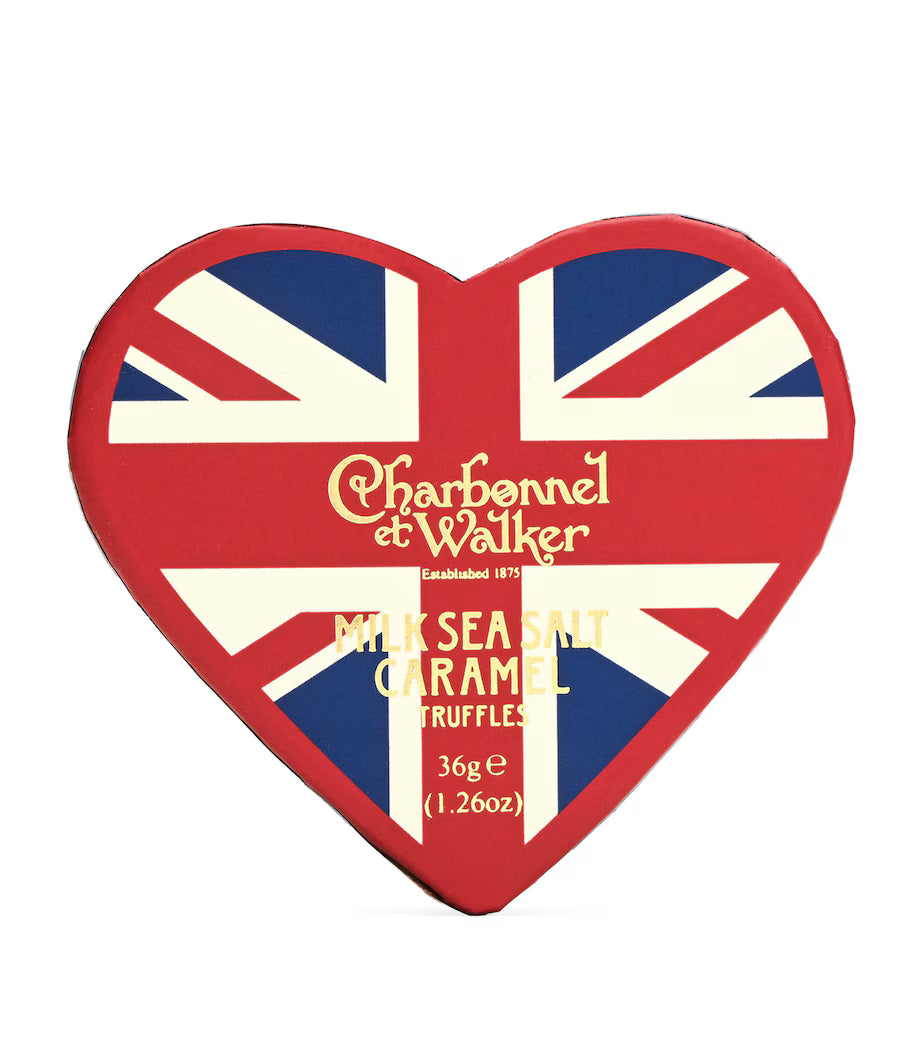 Charbonnel et Walker Union Jack Heart Milk Sea Salt Caramel Truffles - 36g