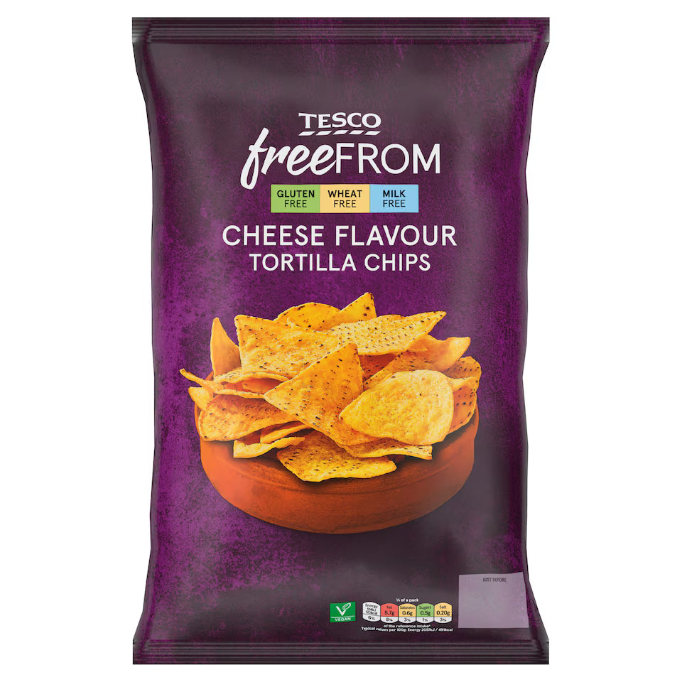 Tesco Free From Nacho Cheese Tortilla Chips, 200g