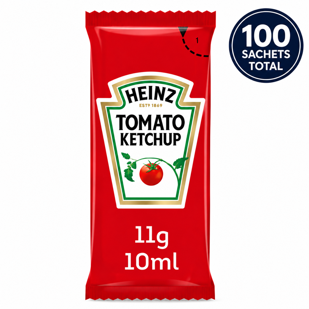 Individual Sachets Heinz Tomato Ketchup 11g (Pack of 100)