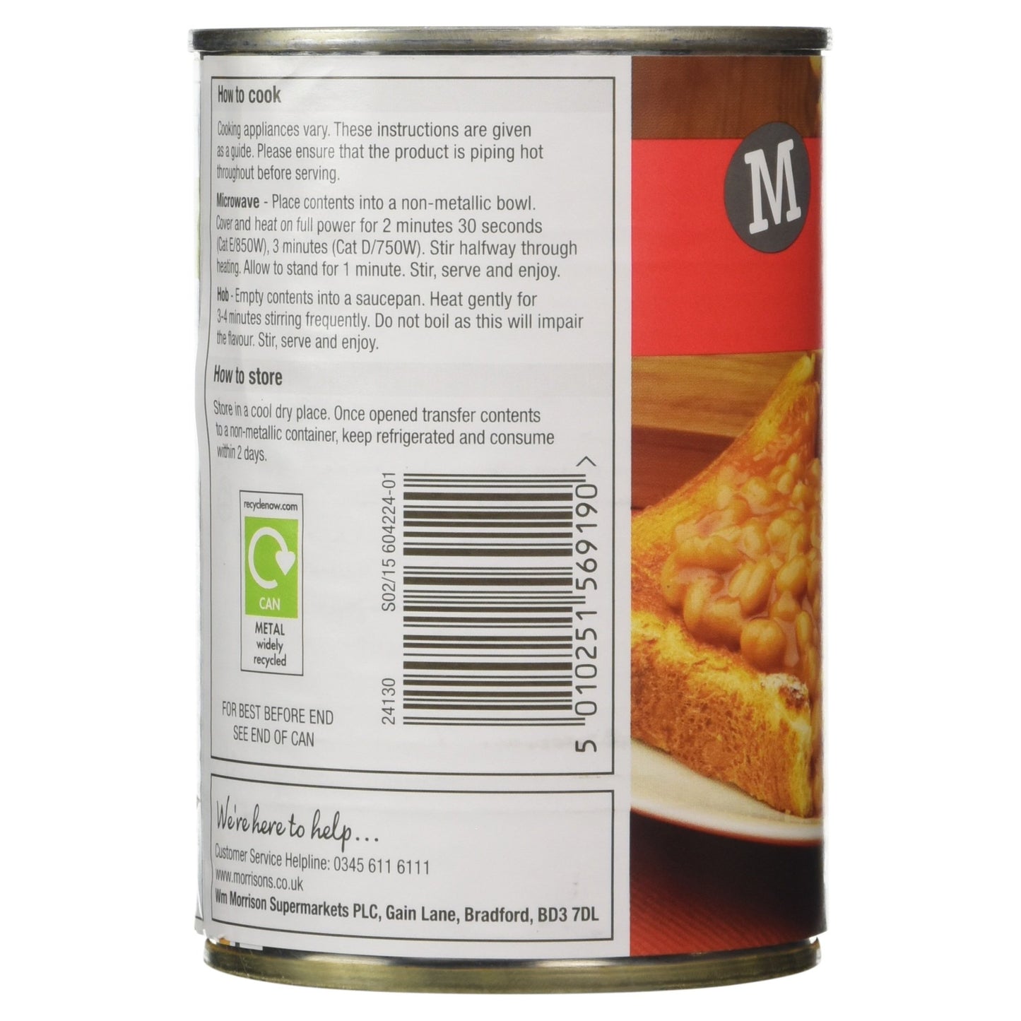 Morrisons Baked Beans in Tomato Sauce, 410g