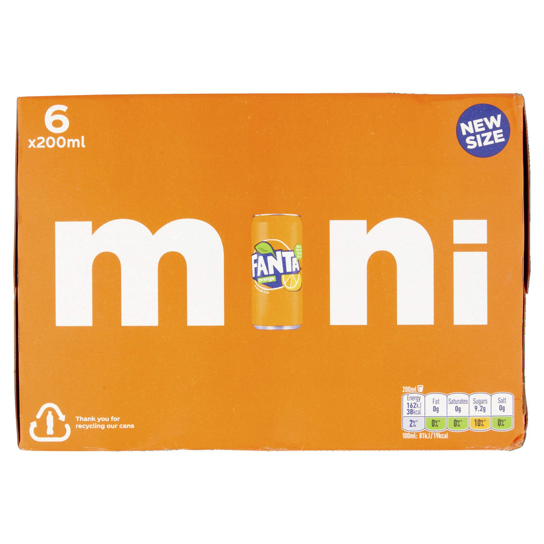 Fanta Orange 6 X 200ml Cans