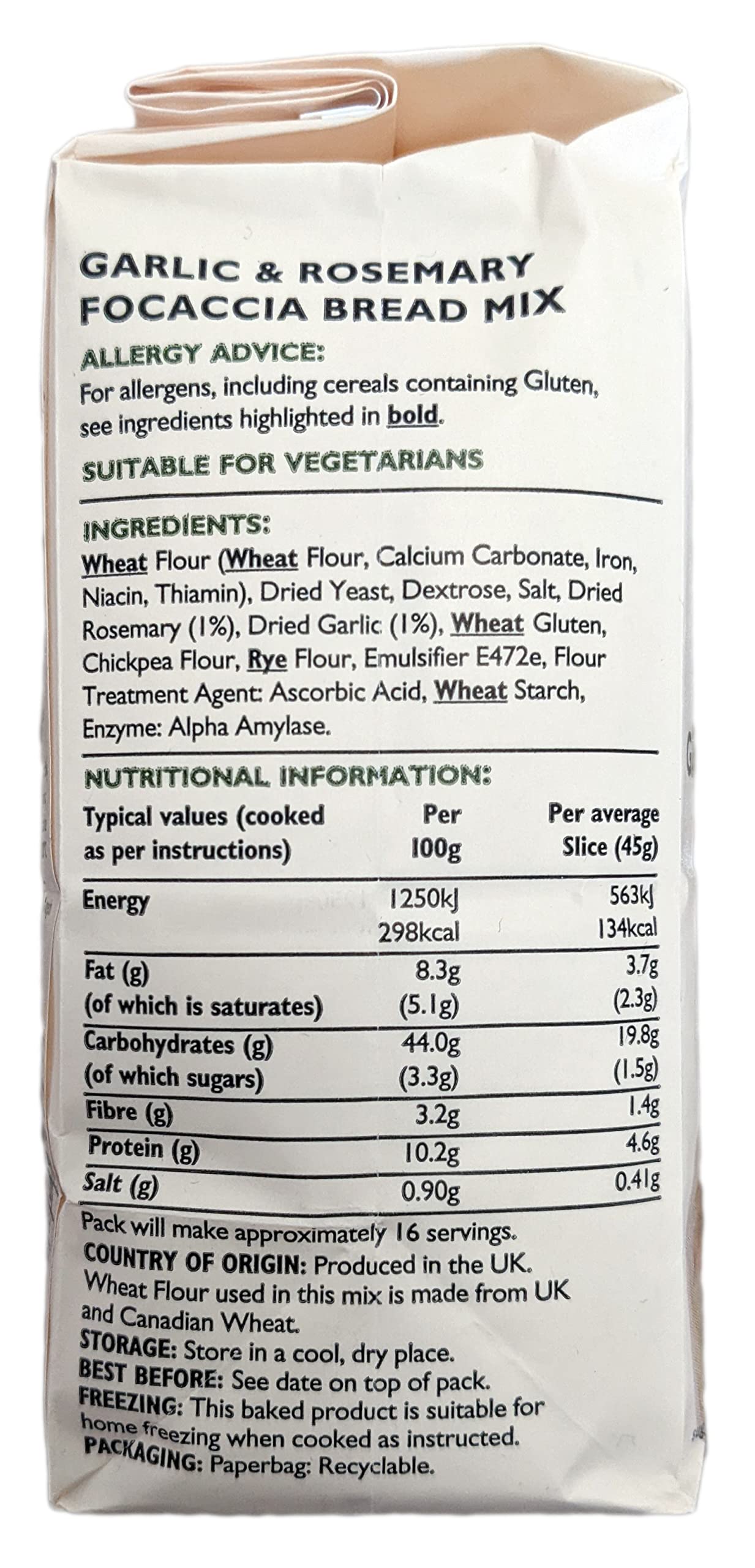 Wrights Baking Garlic & Rosemary Focaccia Bread Mix - 5x500g