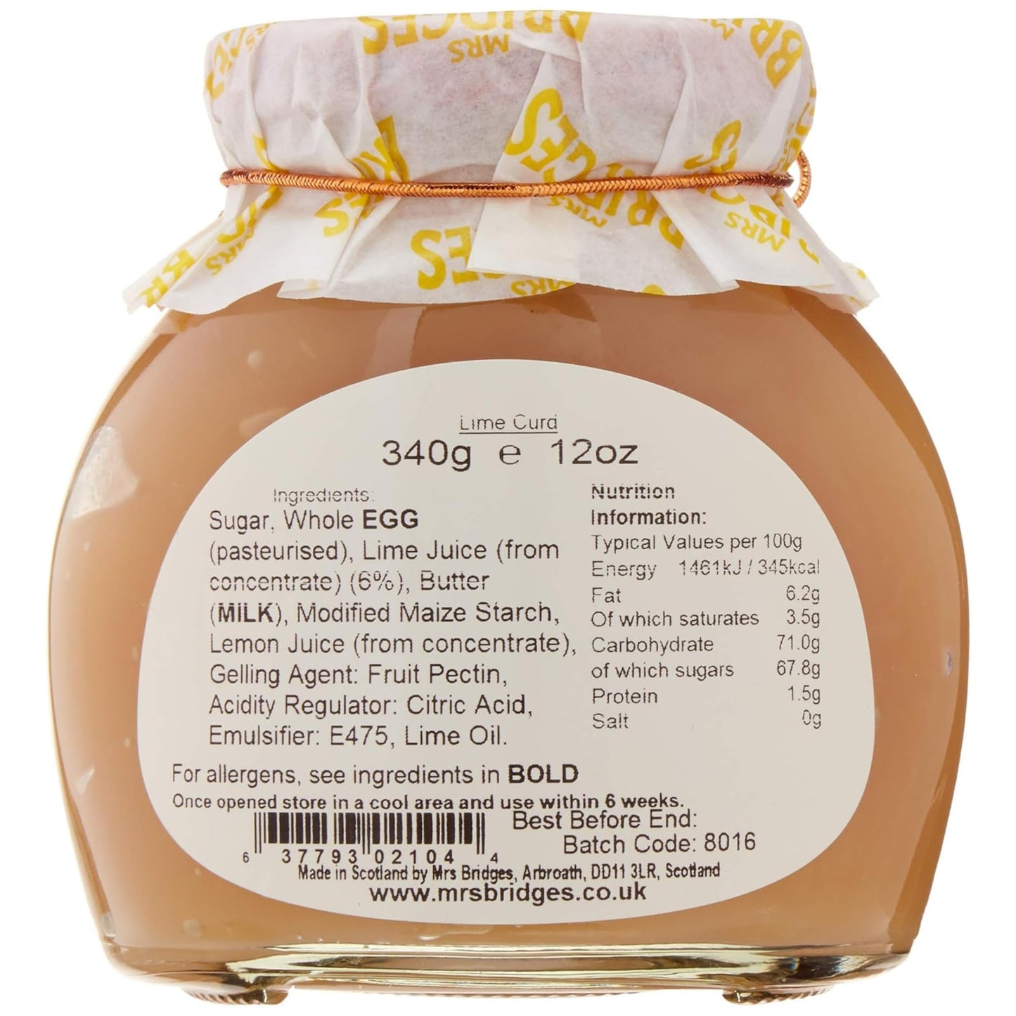 Mackays Mrs Bridges Lime Curd