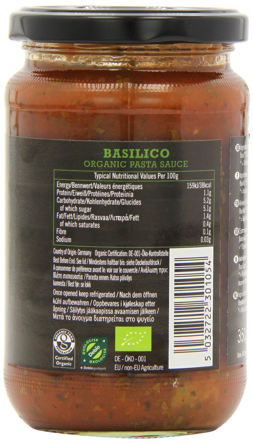 Biona Organic Tomato & Basil Sauce 350g