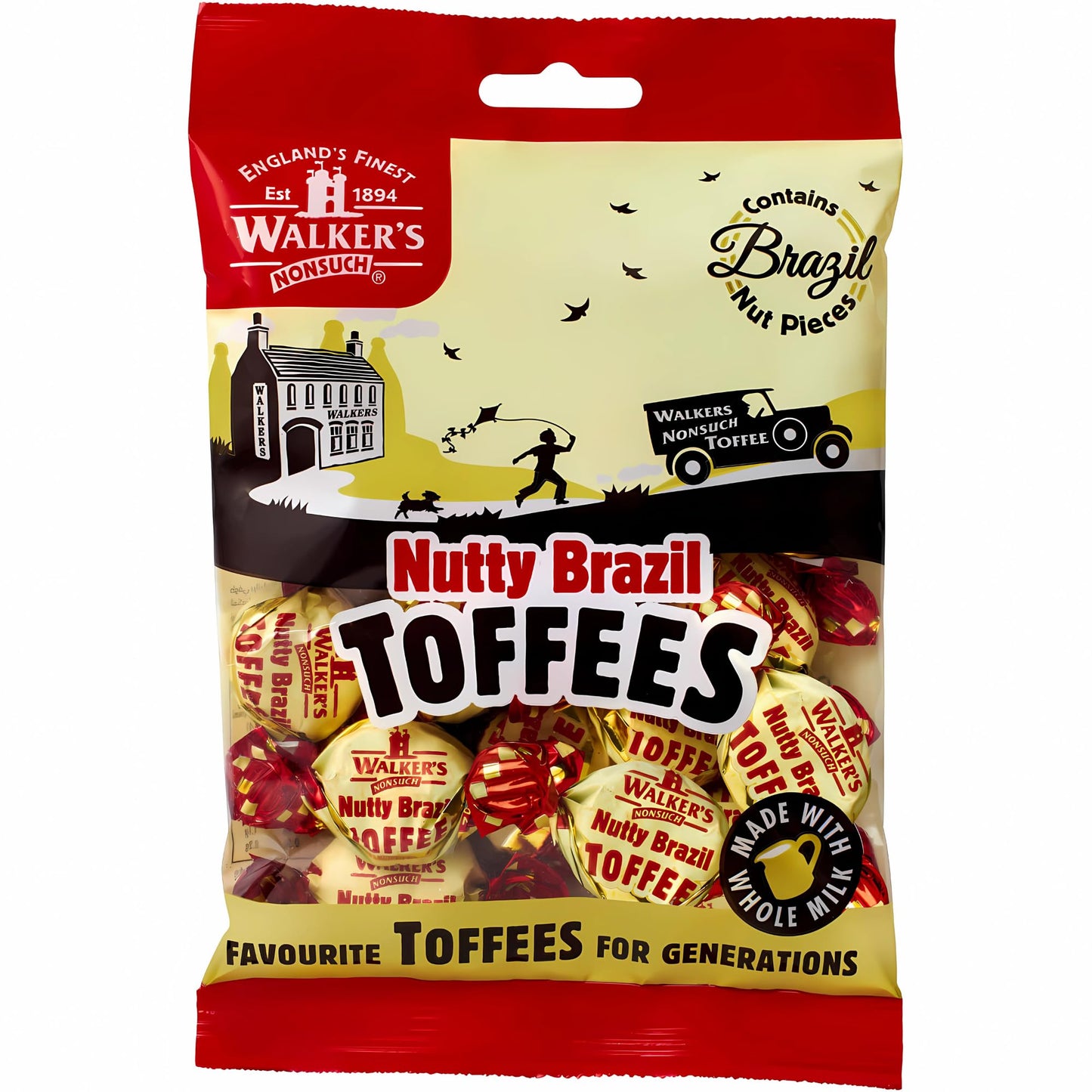 Walkers Nonsuch Nutty Brazil Toffees 150g