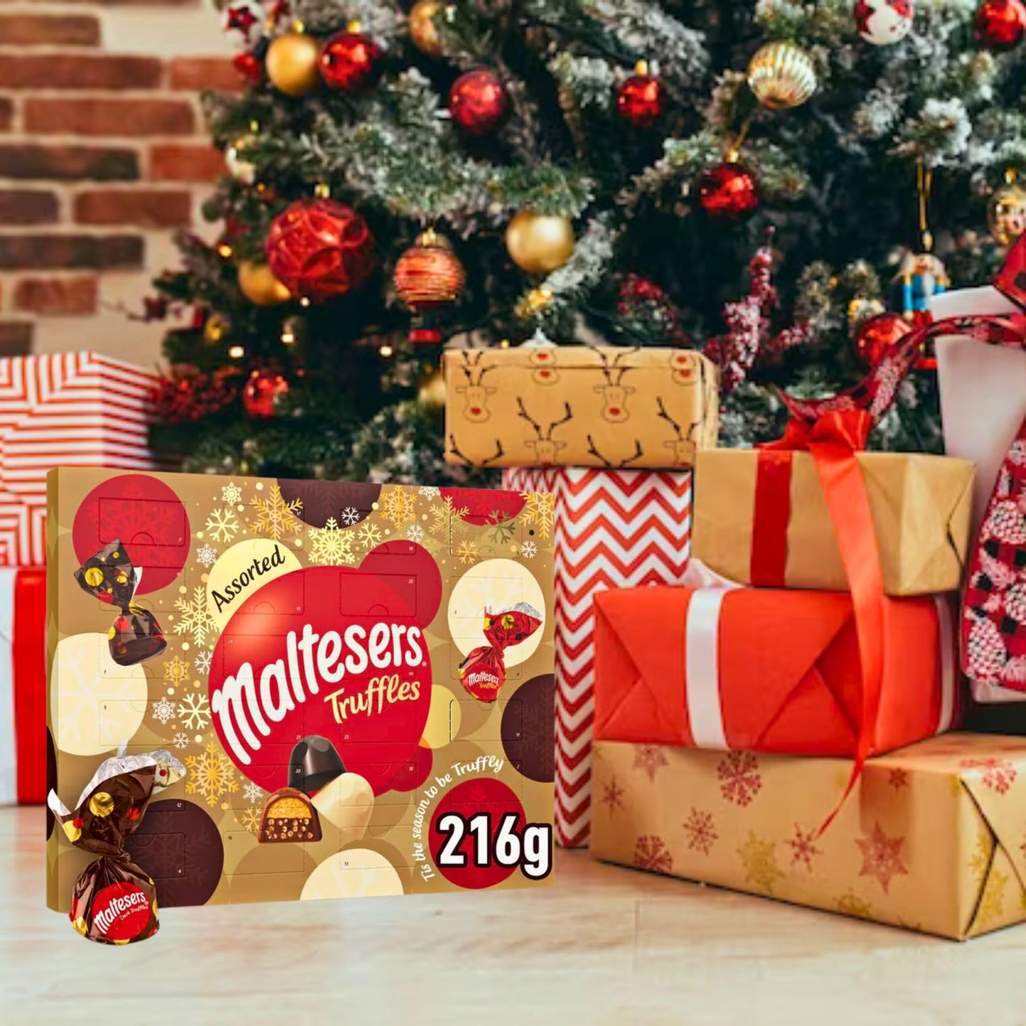 Maltesers Milk & White Truffles Mixed Chocolate Advent Calendar, 218g