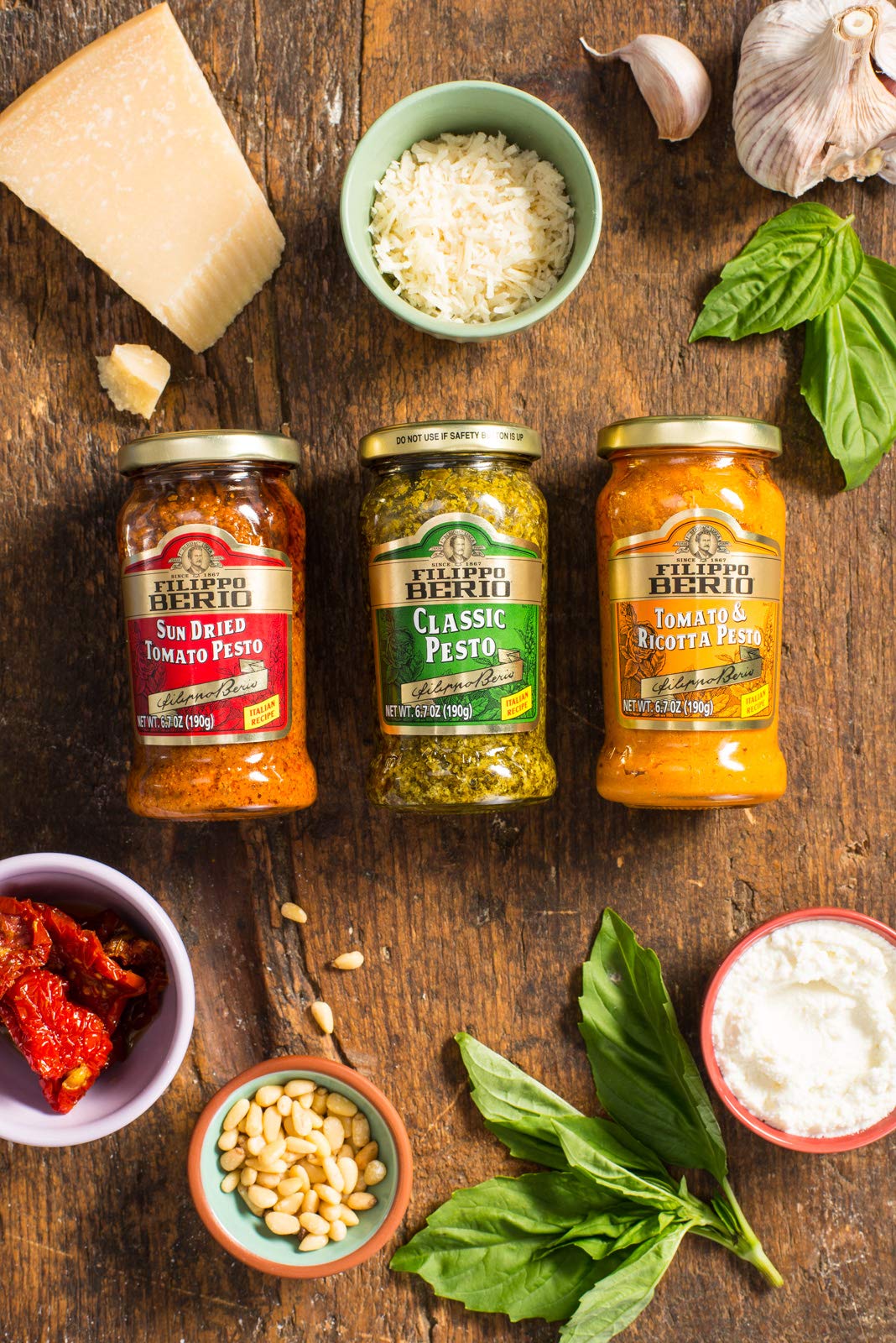 Filippo Berio Classic Green Pesto 6 Bottles of 190 g