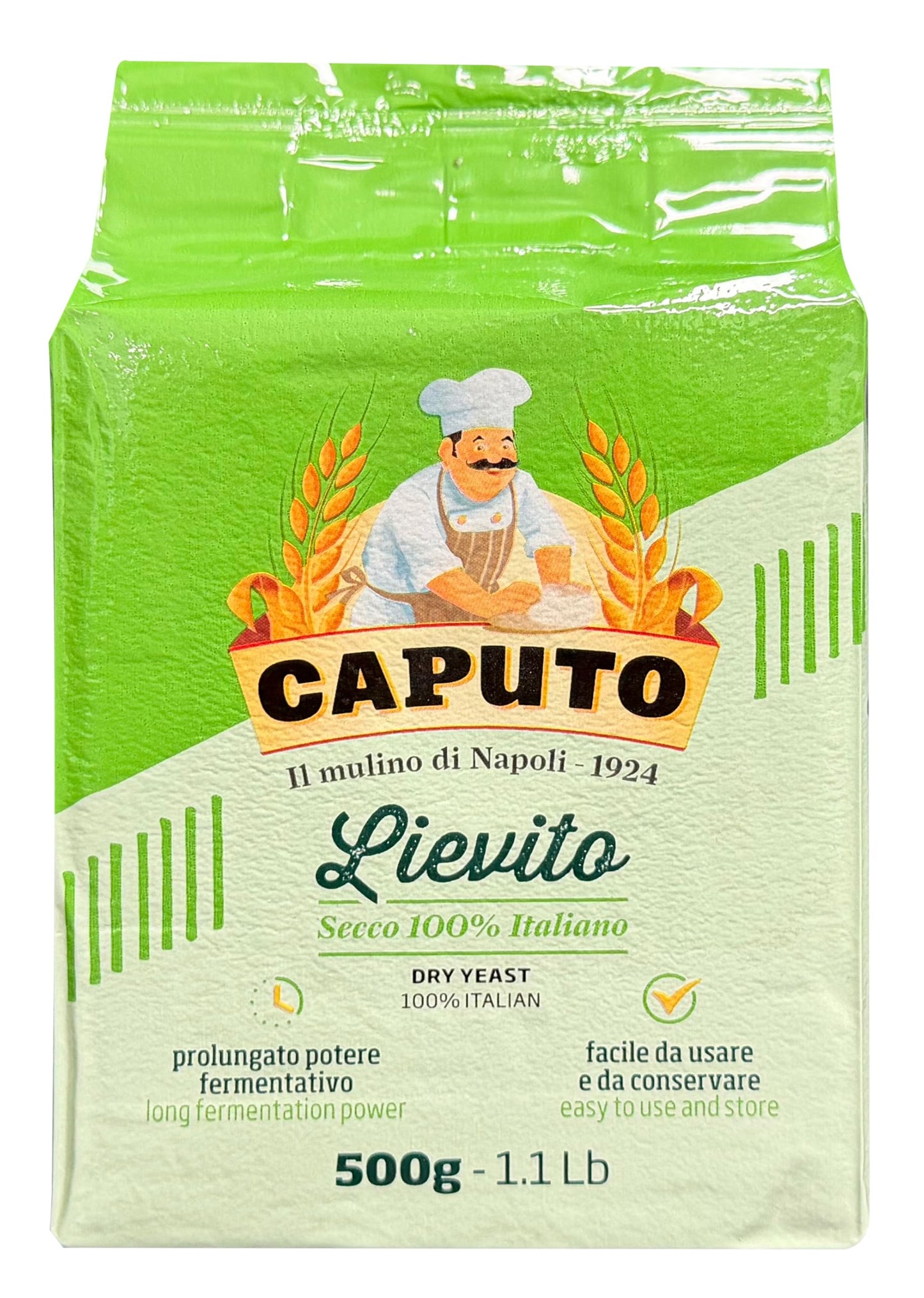 Antimo Caputo Lievito Active Dry Yeast 1.1 LB Pack Large - 17.63 Oz - Made in Italy - Perfect with 00 Flour for Bread, Pizza, and Pastries