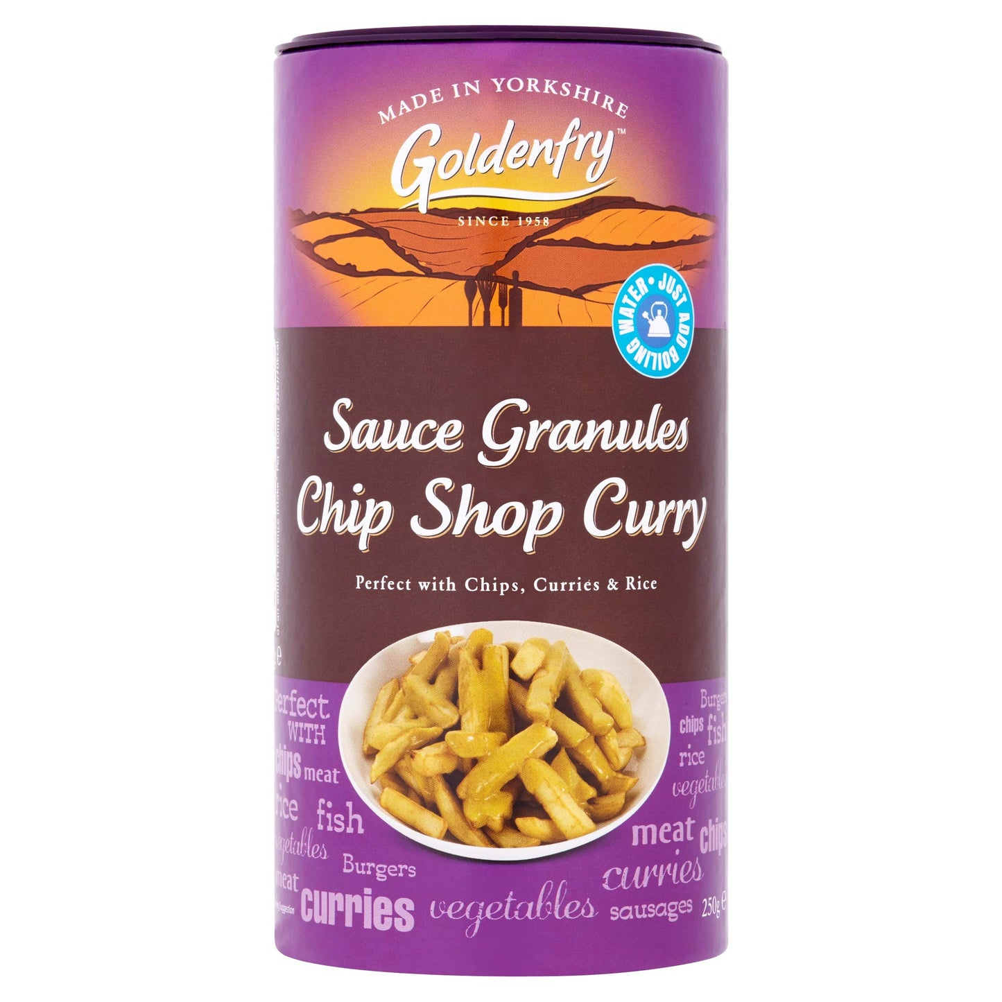 Goldenfry Sauce Granules Peppercorn Gravy, Chip Shop Curry and Cheese Mixed Set of 3 - 2 tubes of 250g and 1 tube of 230g! Perfect for Cooking with and Made in Yorkshire