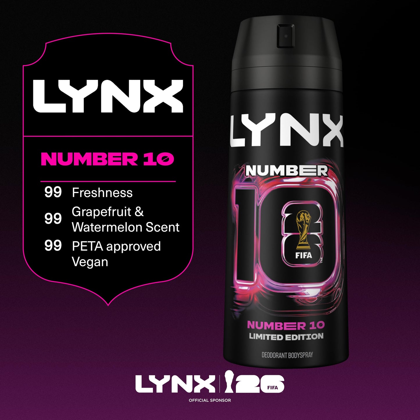 Lynx Limited Edition FIFA Number 10 Aerosol Body Spray 150 ml