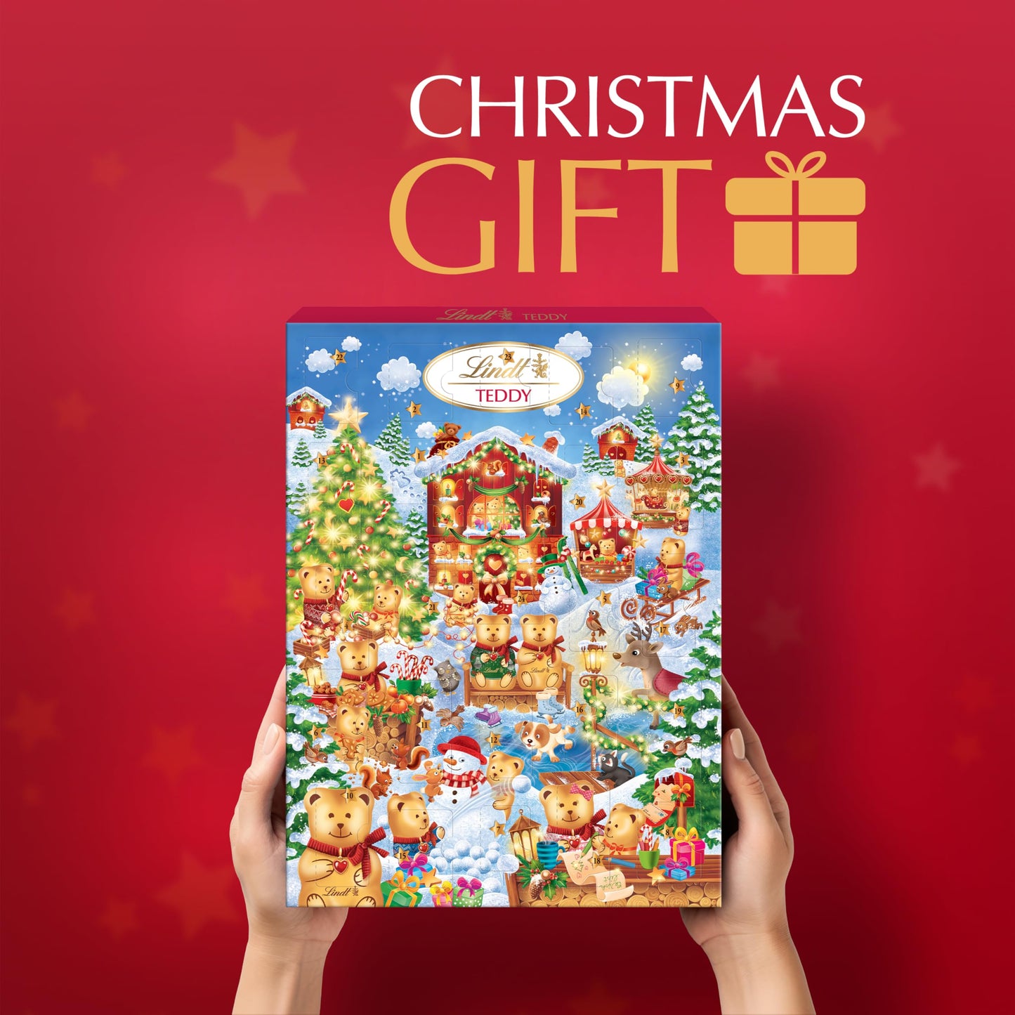 Lindt Teddy Winter Wonderland Advent Calendar 2025 – Medium 170g – 24 Milk & White Chocolates – Gift for Him & Her