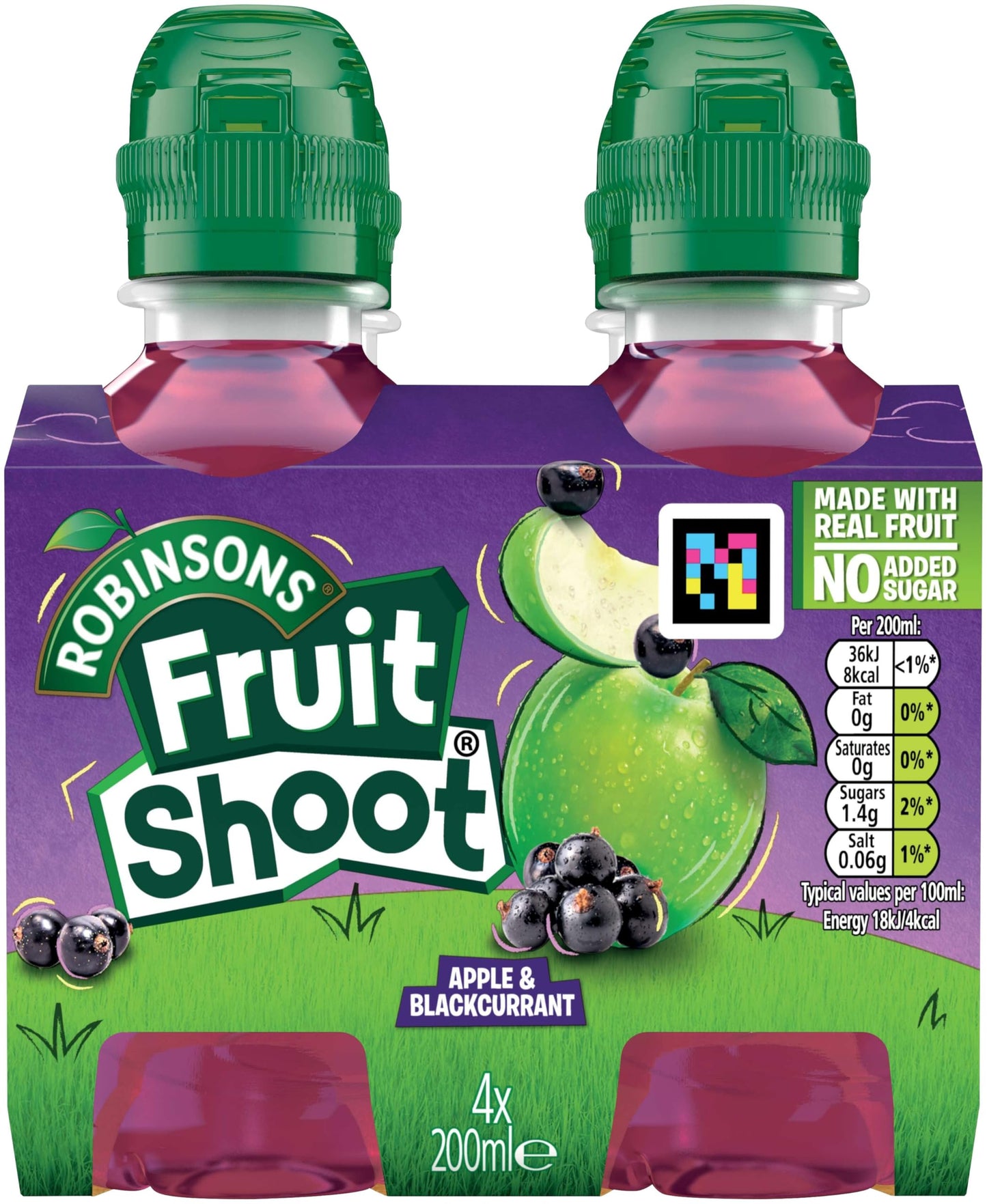 Fruit Shoot Apple and Blackcurrant, 4 x 200ml
