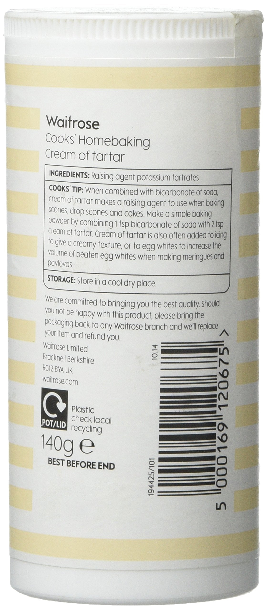 Cooks' Ingredients Cream Of Tartar Waitrose 140g