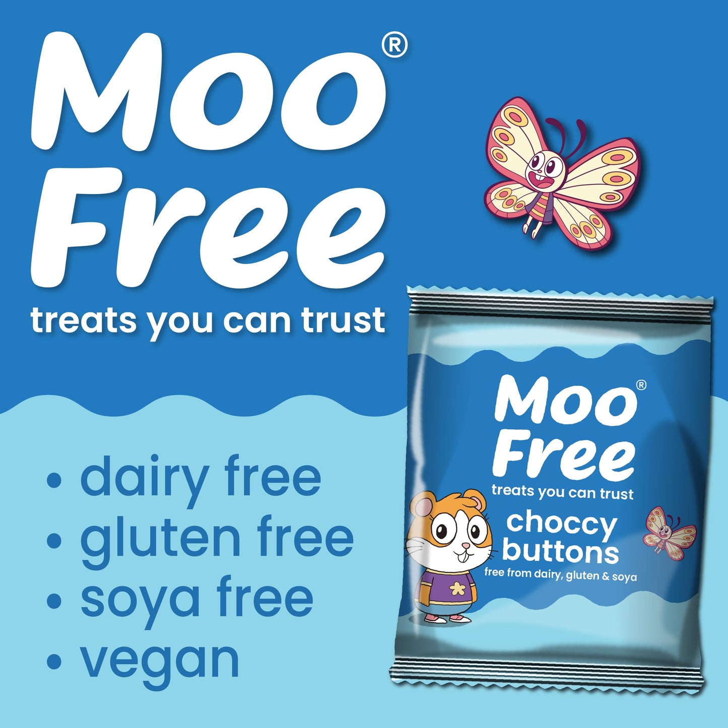 Moo Free Dairy Free Milk Chocolate Buttons (25g)
