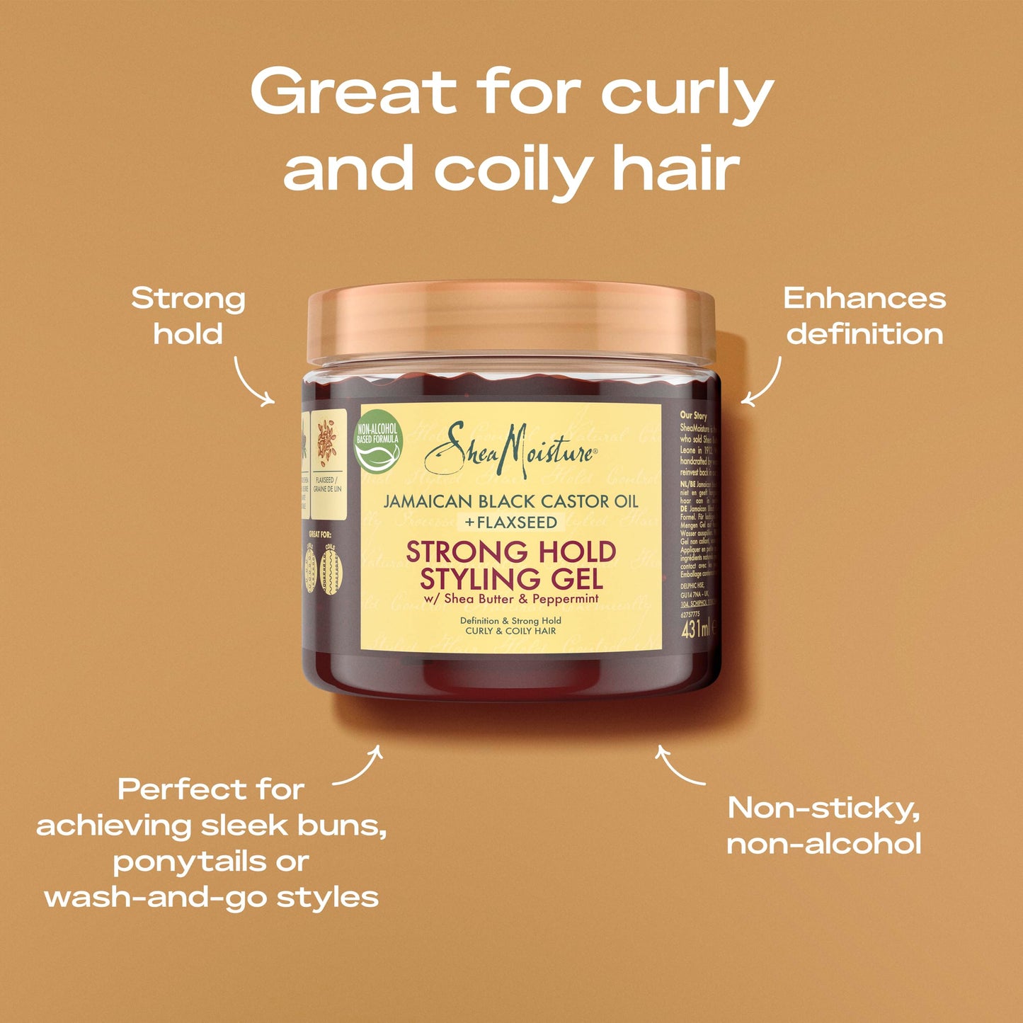 SheaMoisture Jamaican Black Castor Oil Strong Hold Styling Gel 431 ml