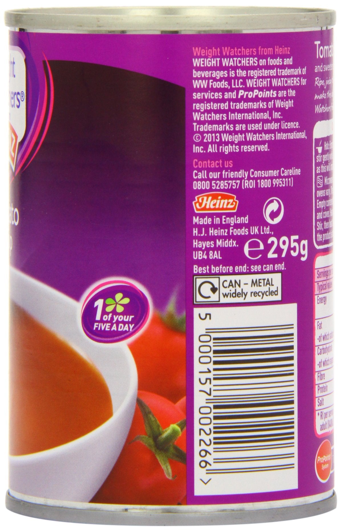Weight Watchers Tomato Soup 12x295g