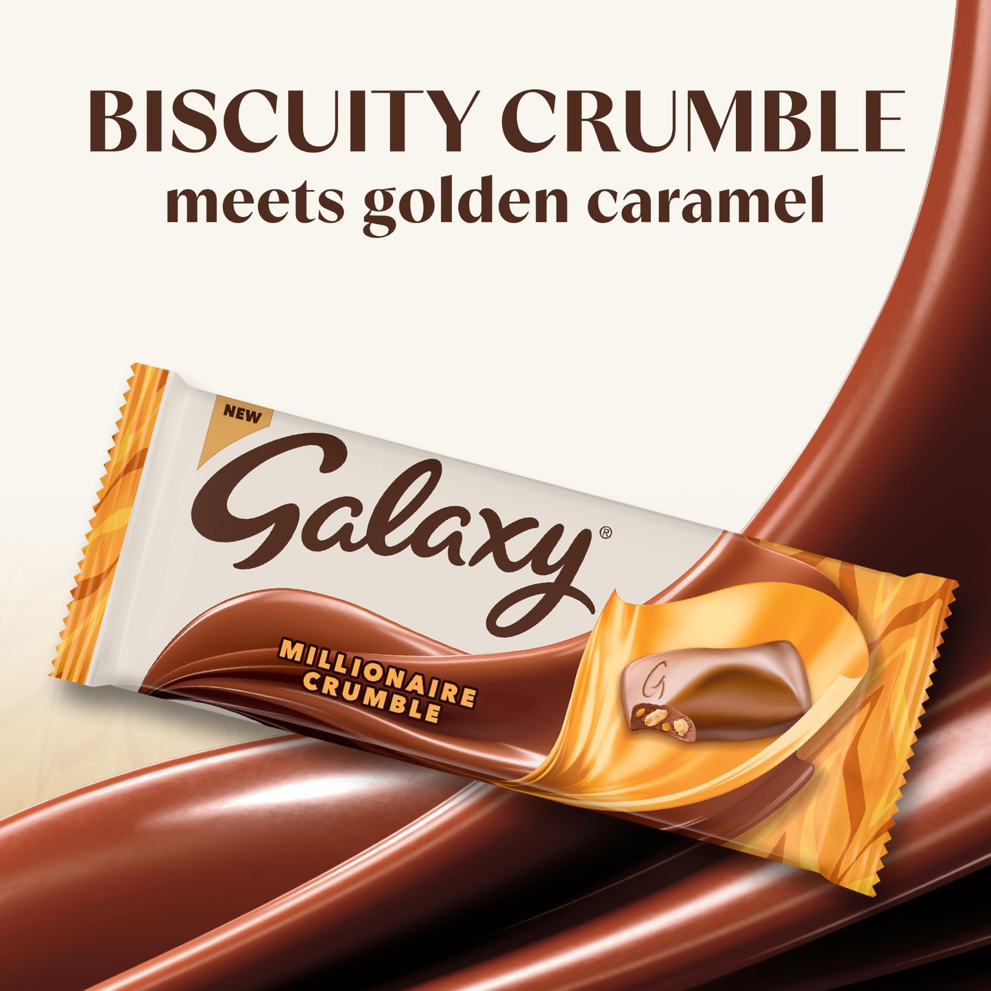 Galaxy Millionaire Crumble Chocolate Bar Caramel Biscuit 160g