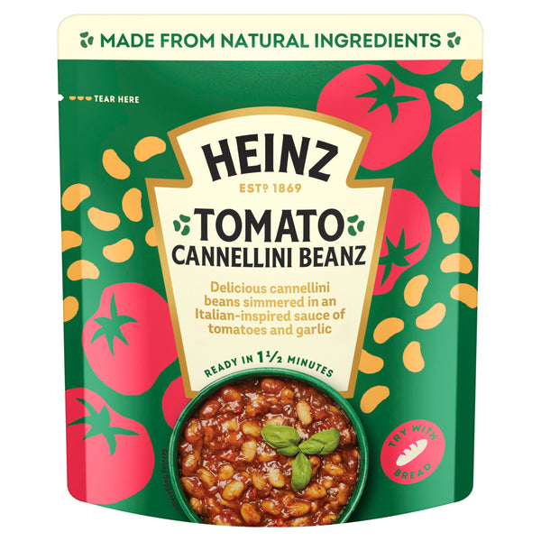 HEINZ Tomato Cannellini Beans with Onion and Garlic - Meal for One, Made From Natural Ingredients, Source of Protein