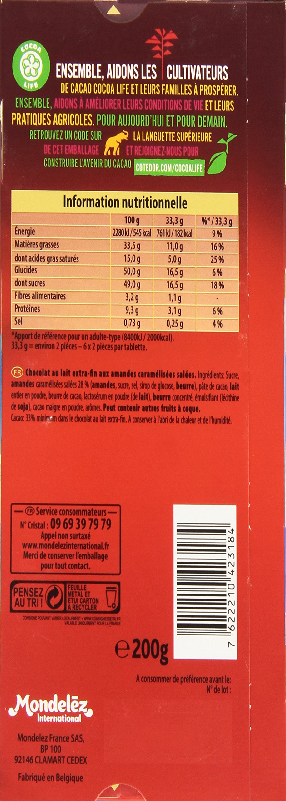 Côte d'Or Milk Chocolate & Almonds 180g