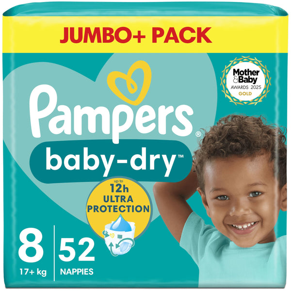 Pampers Baby Dry Nappies - Size 8, 52 Pack