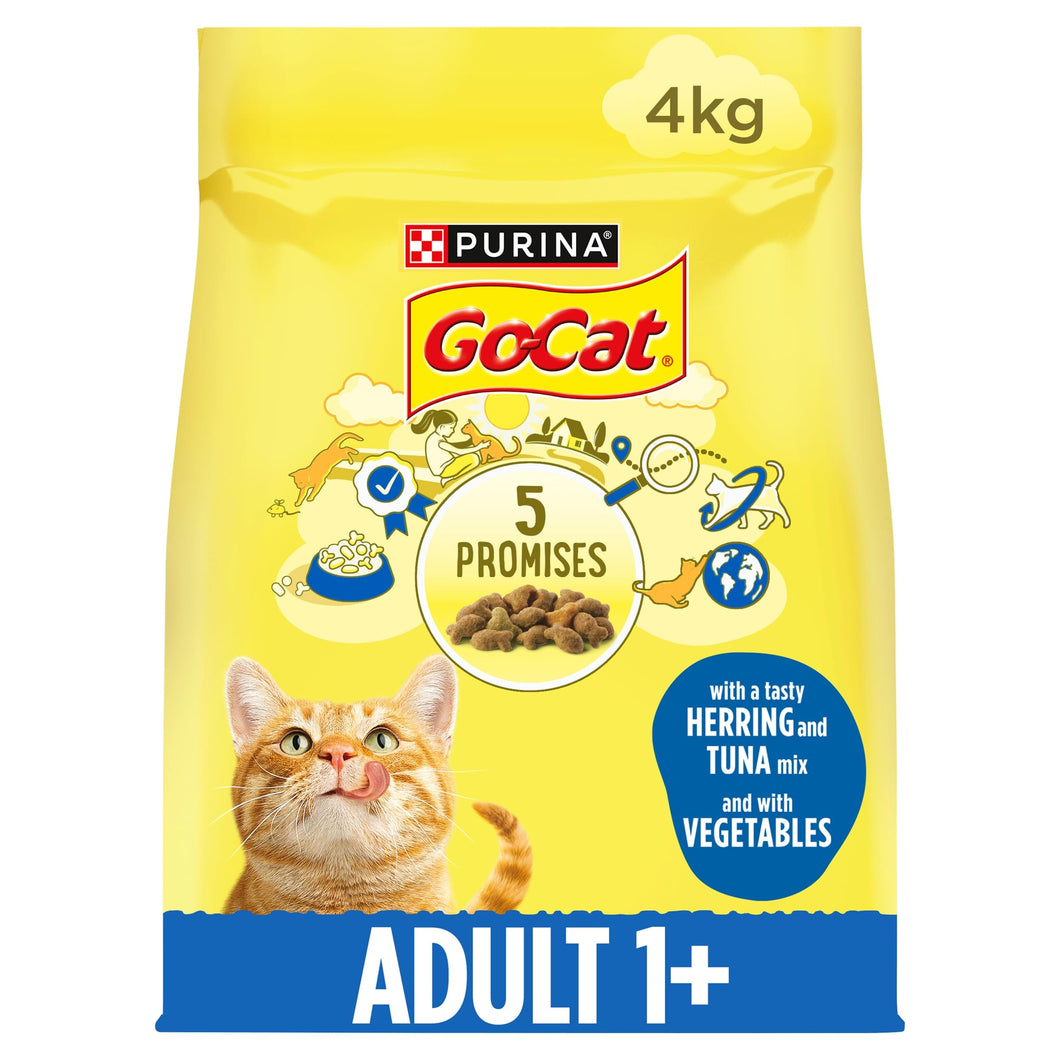 Go-Cat Adult Tuna, Herring and Veg Dry Cat Food 4kg