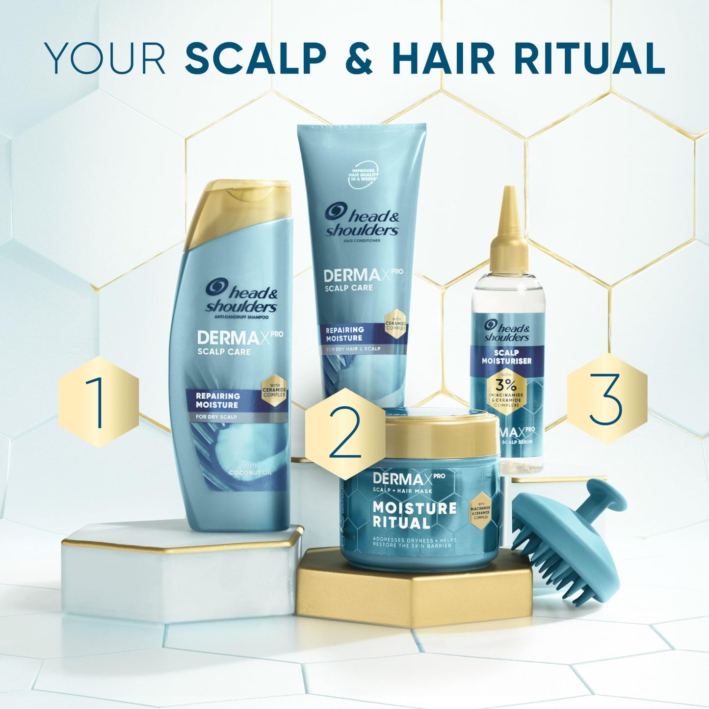 Head & Shoulders DermaXPro Dry Scalp & Hair Mask 300ml with Scalp Massager