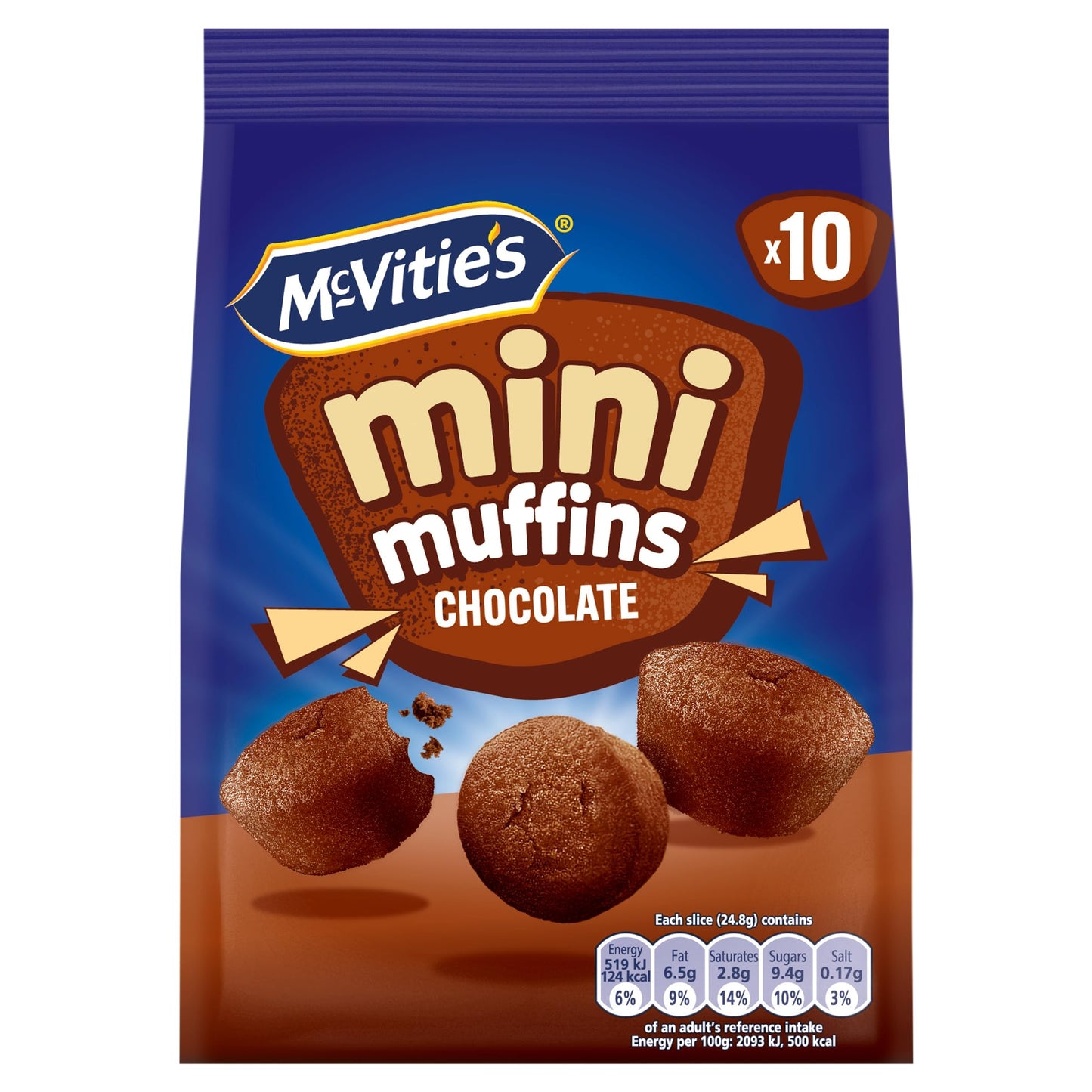 McVitie's Mini Muffins Chocolate Cake, 10 Mini Muffins Per Pack, 100 g (Pack of 1)
