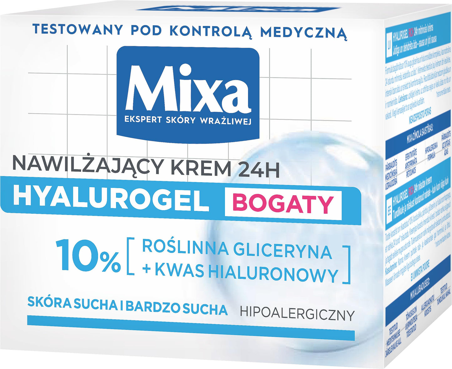 MIXA Hyalurogel Rich MOISTURISING iv Cream sensitive skin dehydrated 50ml