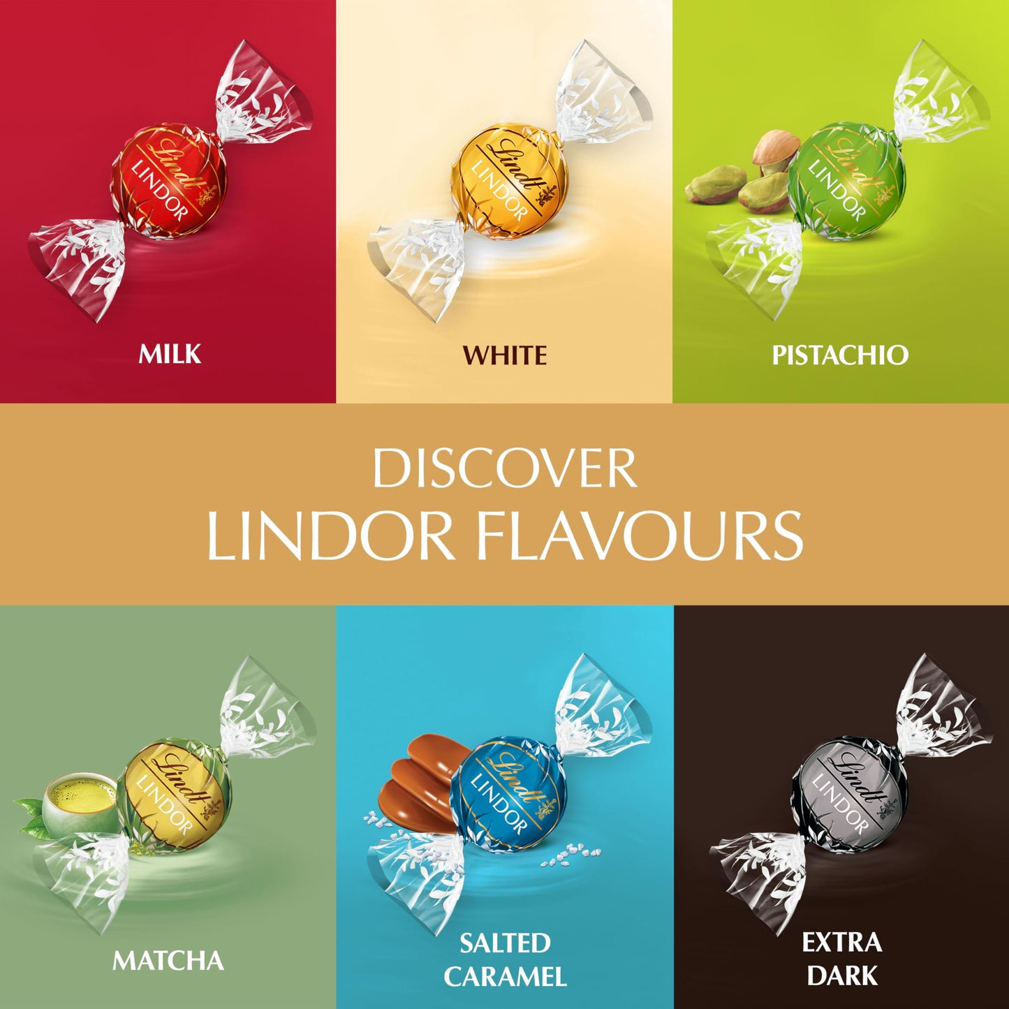 Lindt Lindor Matcha Chocolate Truffles – 200g Box (Approx. 16 Balls) – Smooth Filling – Gift, Birthday, Congratulations Treat