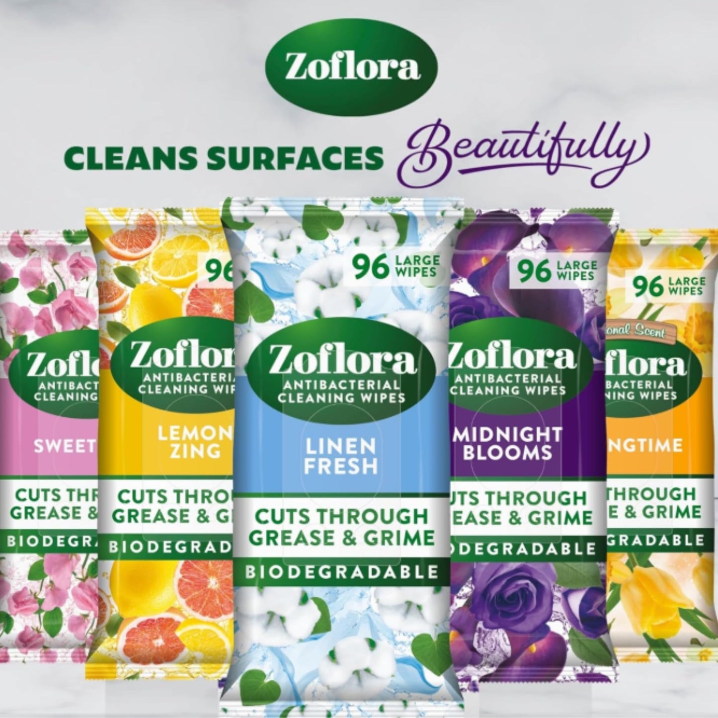 Zoflora 96 Antibacterial Multi-Surface Cleaning Midnight Blooms Large Wipes