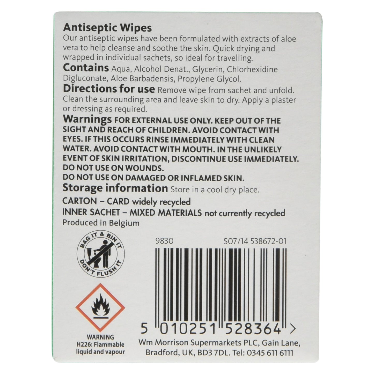 Morrisons Antiseptic Wipes, Pack of 10
