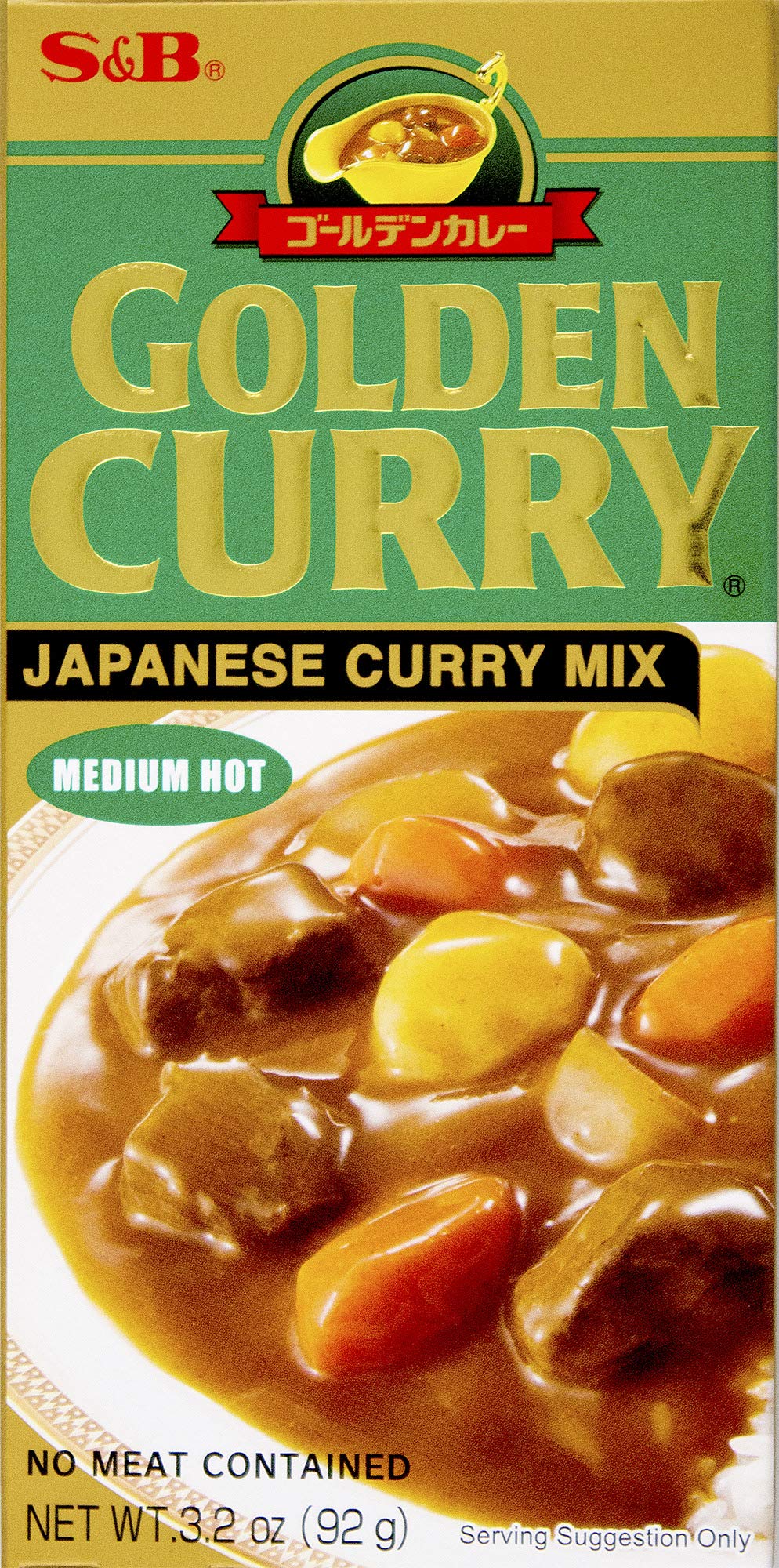 S&B Golden Curry Sauce Mix - Medium Hot (Green) 92g