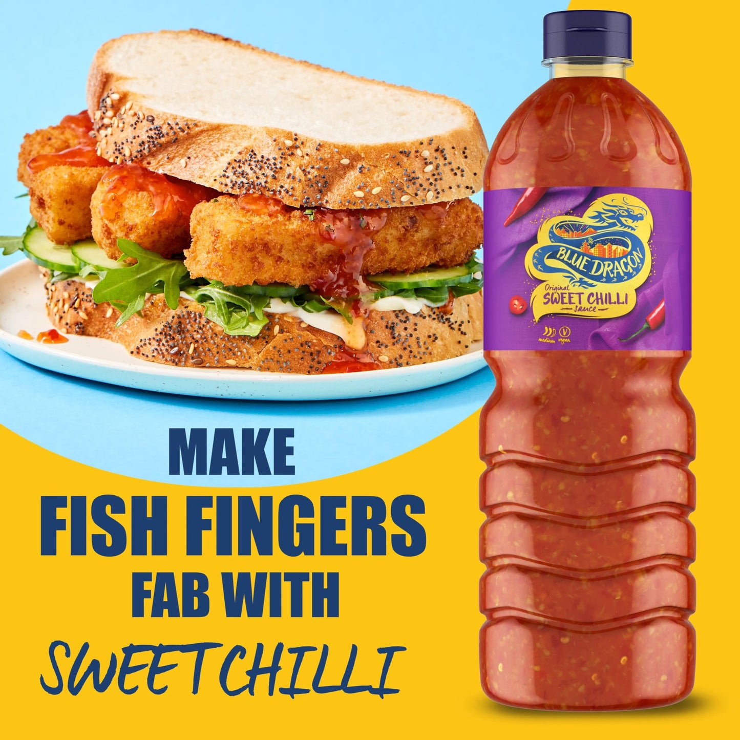 Blue Dragon Original Thai Sweet Chilli Dipping Sauce 1L | Medium Heat | Perfect With Goujons, Wraps, Burgers, Chicken, Halloumi & More