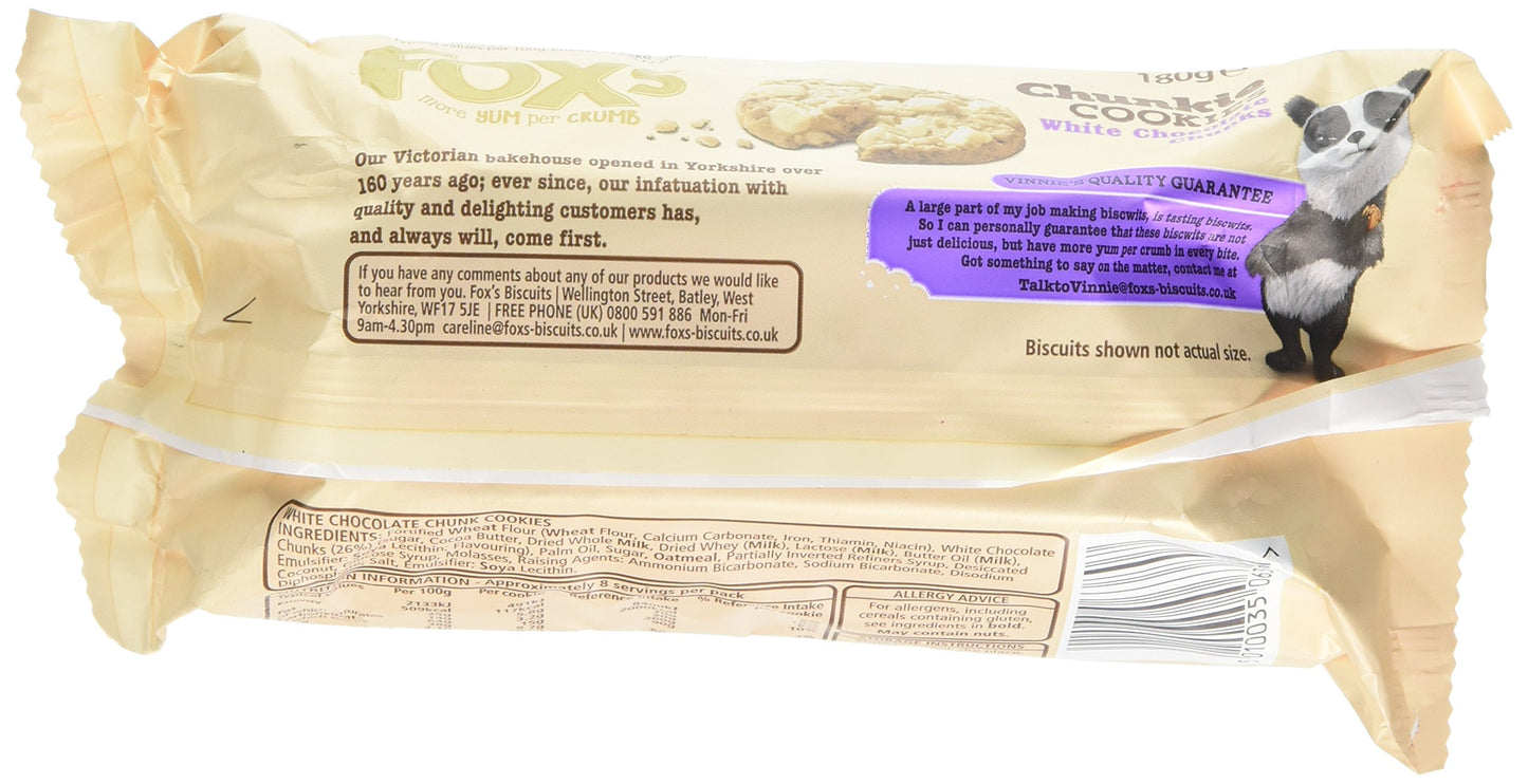 Fox's Biscuits Chunkie Cookies White Chocolate Chunks, 180g