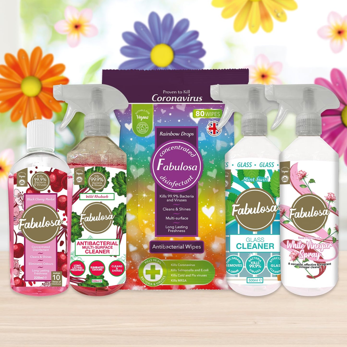 Fabulosa 4 in 1 Concentrated Antibacterial Disinfectant All Purpose Cleaner, 220ml, 6 Pack