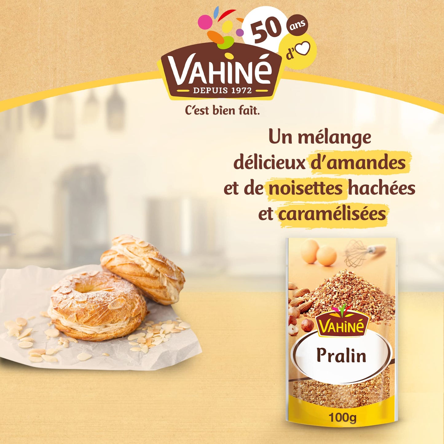 Vahiné Praline powder, 100 g, 5 pieces