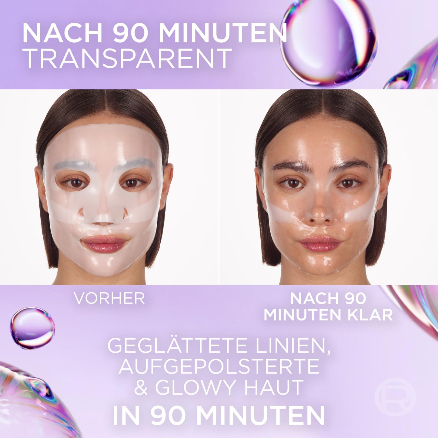 L'Oreal Paris Revitalift Filler Glass Skin Hydrogel Glow Mask, Korean-Skincare Inspired Masks, 1pc