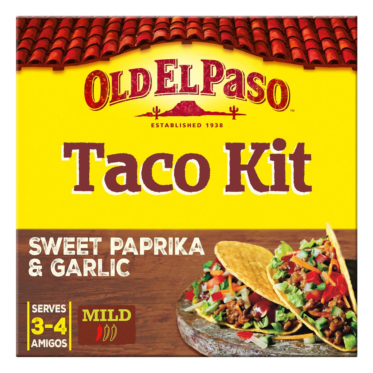 Old El Paso Sweet Paprika & Garlic Crunchy Taco Kit 308g