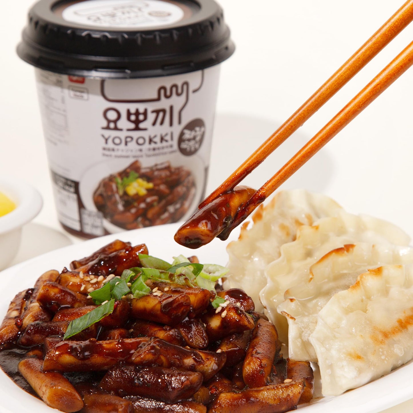 Yopokki Pack of 3 | Available in Cheese, Sweet & Spicy, Jjajang Rice Cake Cup Topokki Tteokbokki - Instant Korean Snack
