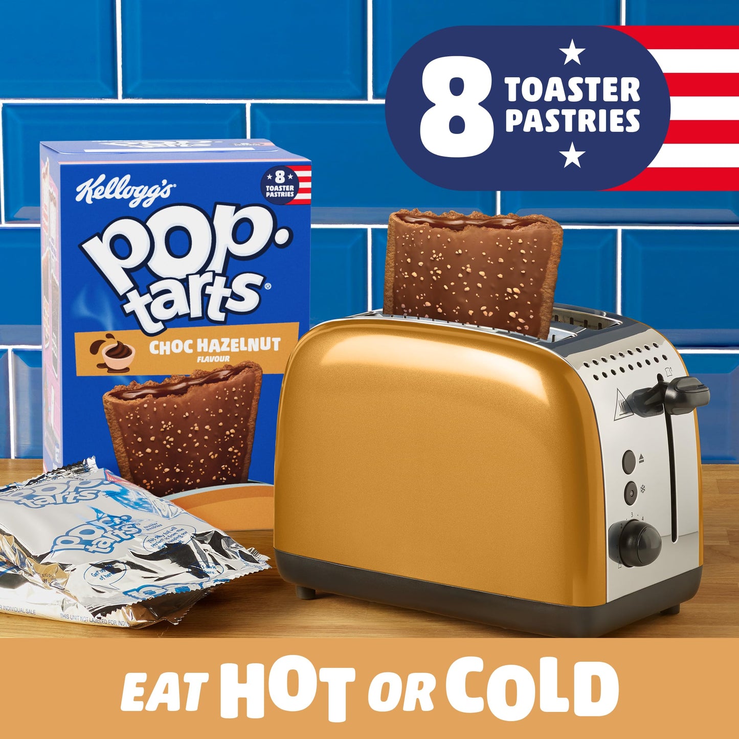 Kellogg's Pop Tarts Choc Hazelnut Pastry Snack 8x48g