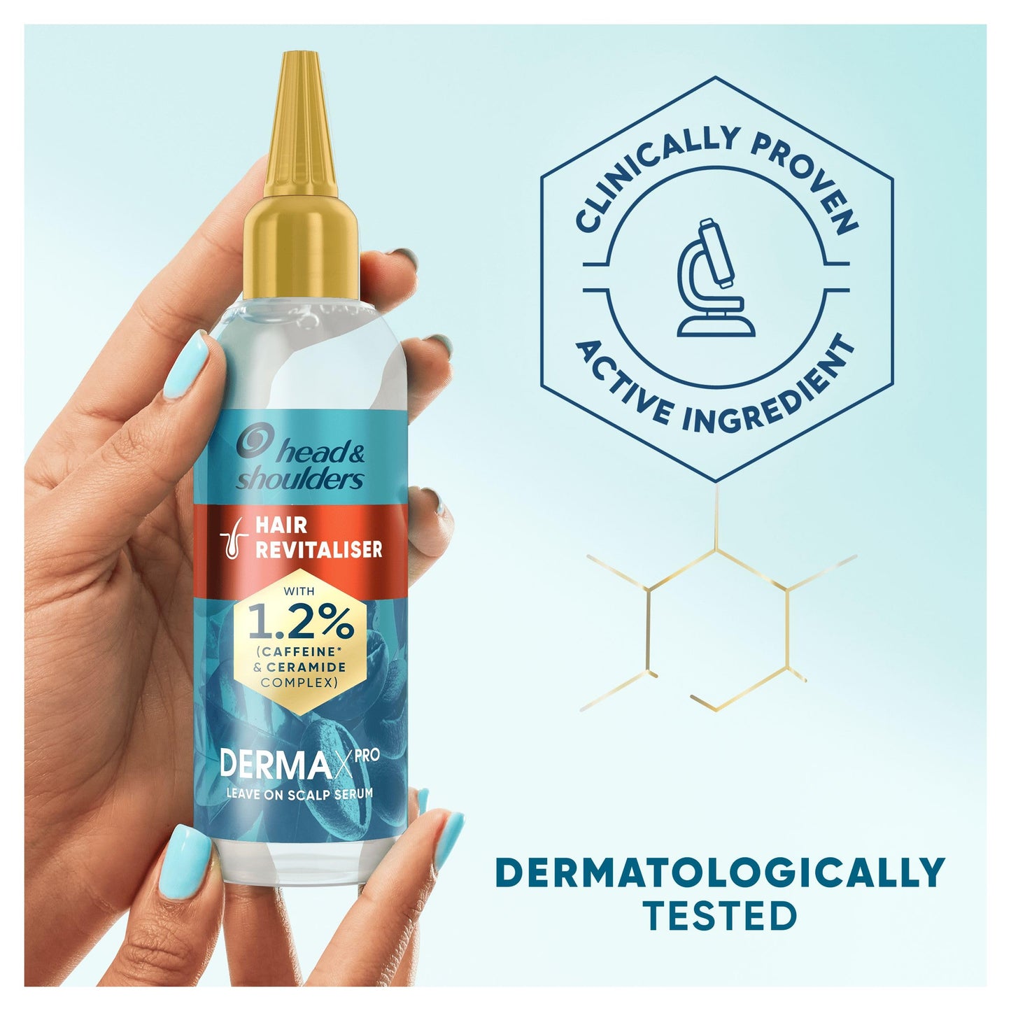 Head & Shoulders Hair Growth Serum, Dandruff Scalp Treatment, DermaXPRO, Leave-in Conditioner, Helps Support Hair Growth, Niacinamide & Caffeine, For Dry Scalp and Thinning Hair, 145ml