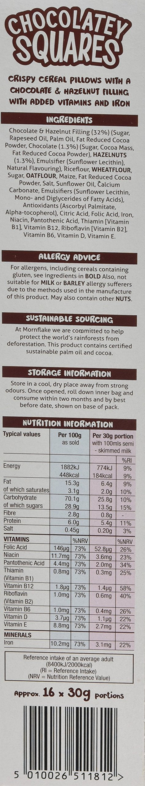 Mornflake Chocolatey Squares, 500g