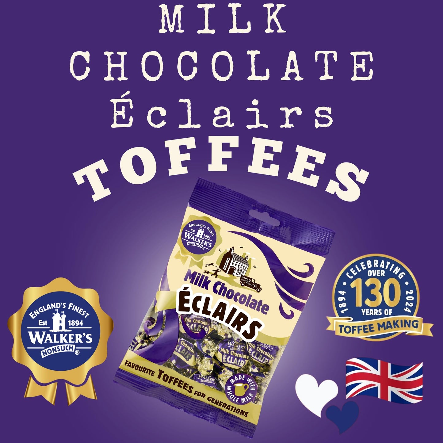 Walkers Nonsuch Milk Chocolate Eclairs Bag 150g